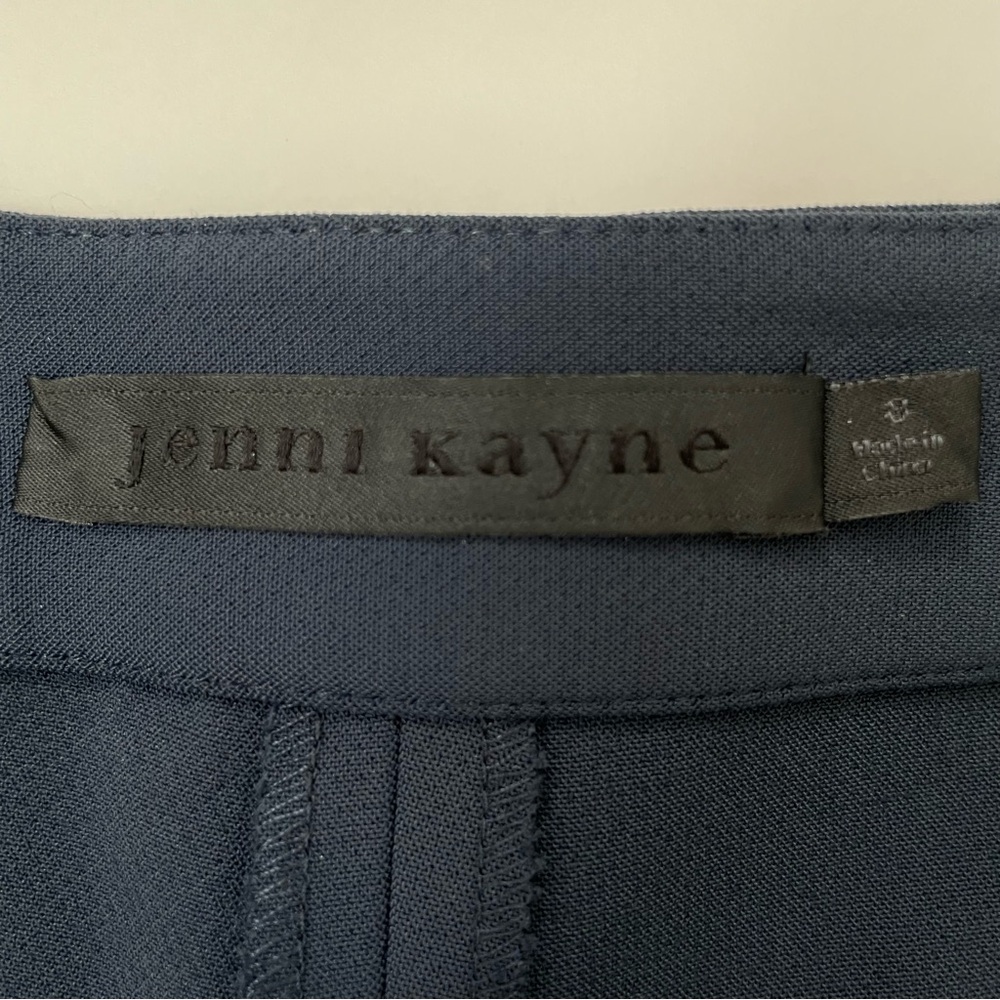 Jenni Kayne Slim Ankle Trouser Pants Cigarette Style Navy Side Zip Size 8 - Picture 8 of 14